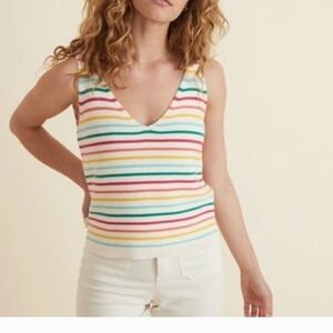Marine Layer Colorful Striped V-Neck Tank Top